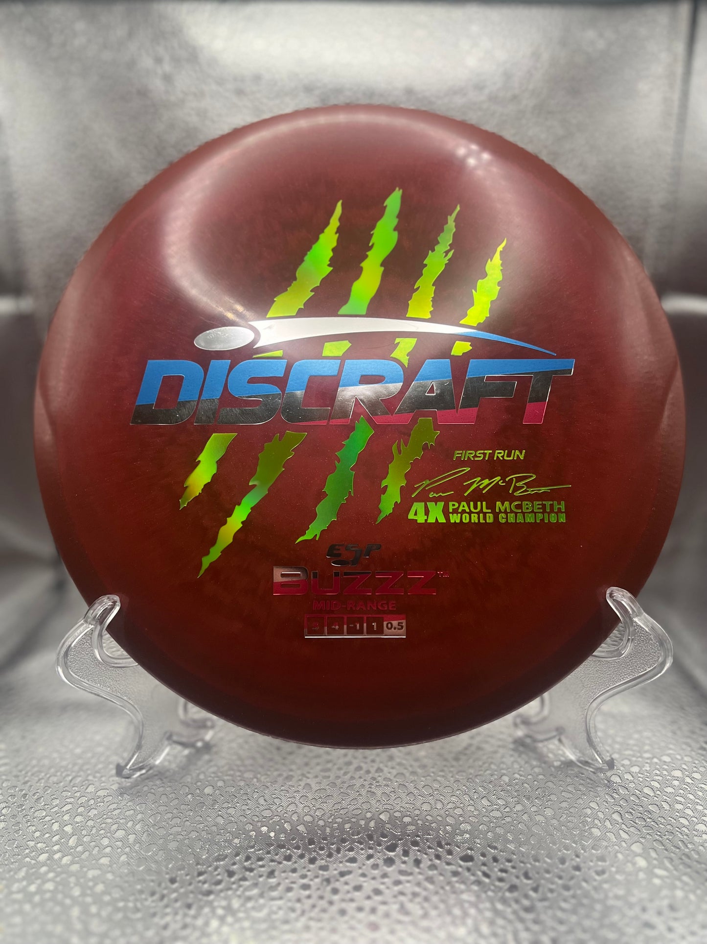 Paul Mcbeth Discraft ESP Buzzz 4X Claw Bomb Pop/Green Holo 177+